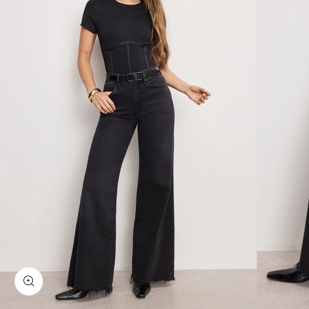 Good American Black Flare & Wide Leg Jeans
